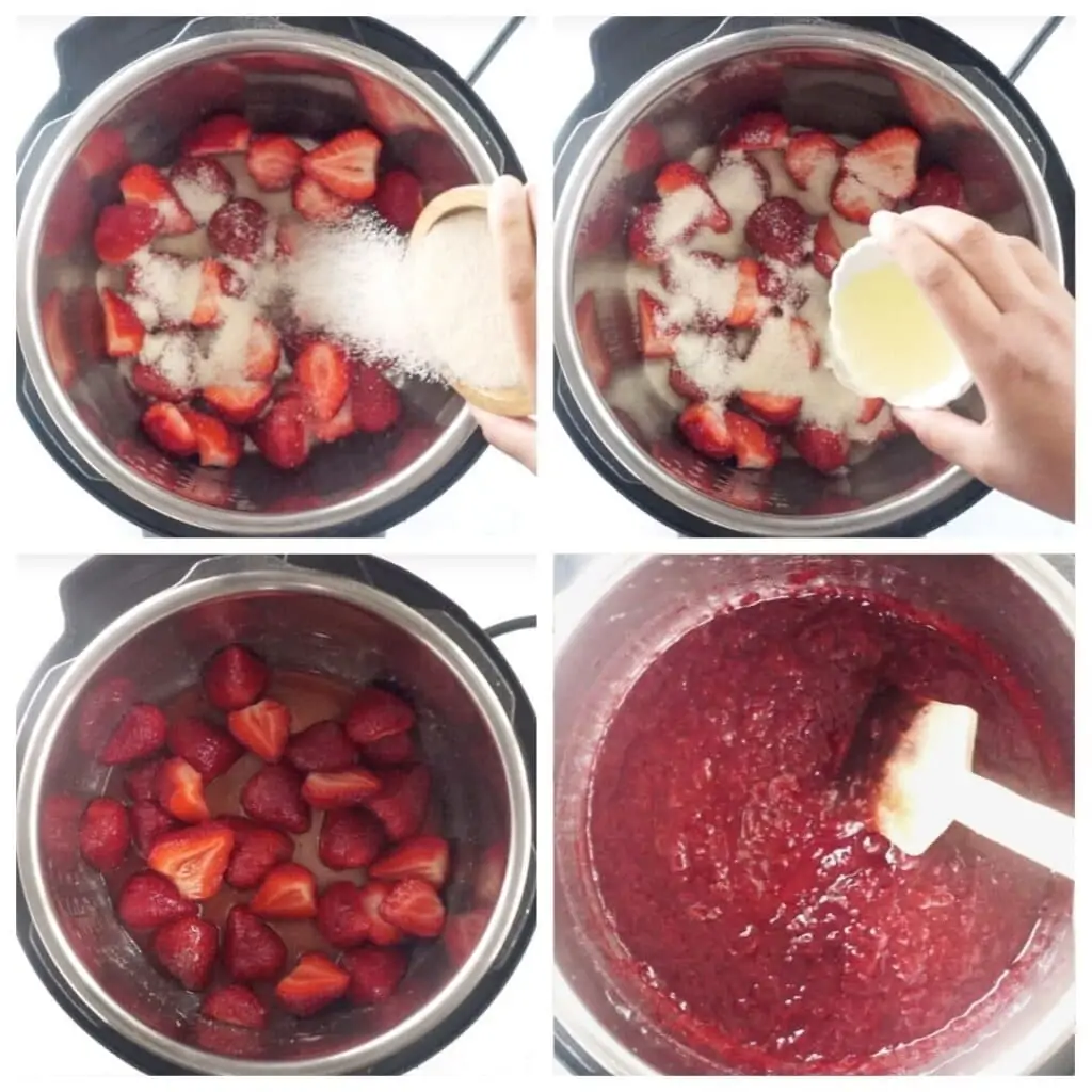 Steps to make instant pot strawberry jam