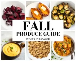 Fall produce guide collage