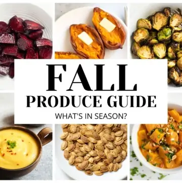 Fall produce guide collage