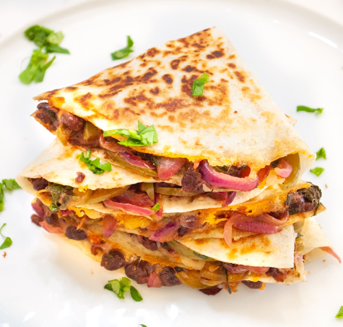 Black bean fajita quesadilla 