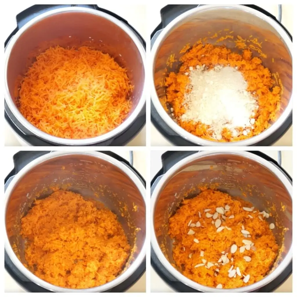 steps to make carrot halwa in instant pot