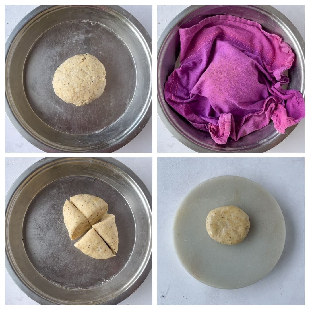 Making dough using all-purpose flour (maida) to make snacks 