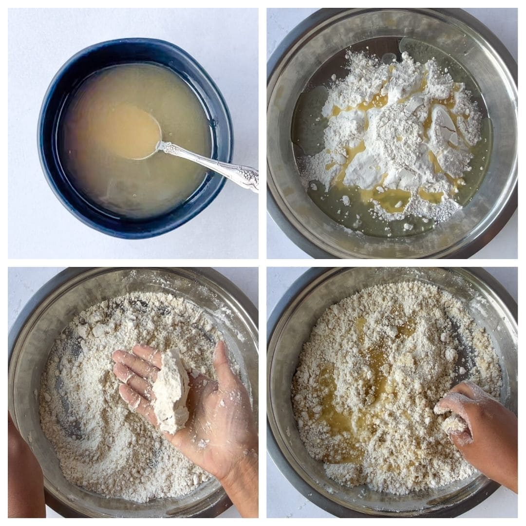 making dough for shakarpara 