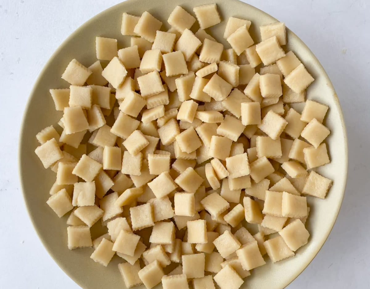 Dough squares to make shakarpara 