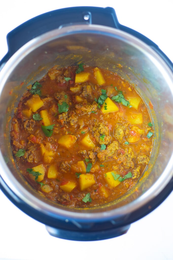 punjabi aloo wadi curry made in pressure cooker 
