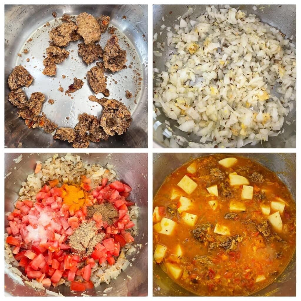 steps to make aloo wadiyan curry