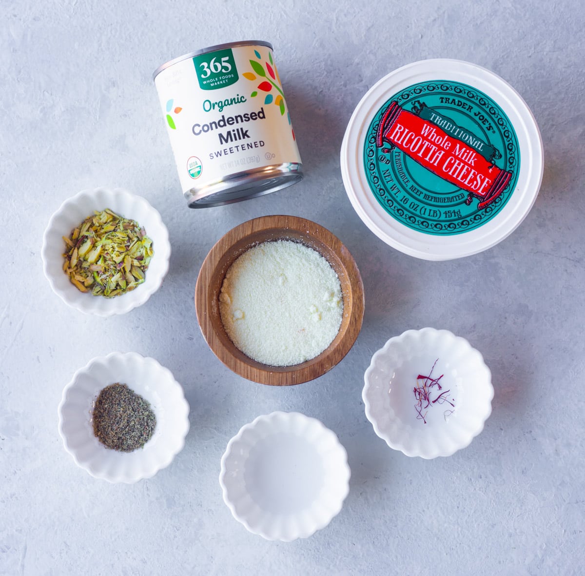 ingredients to make kalakand with ricotta cheese