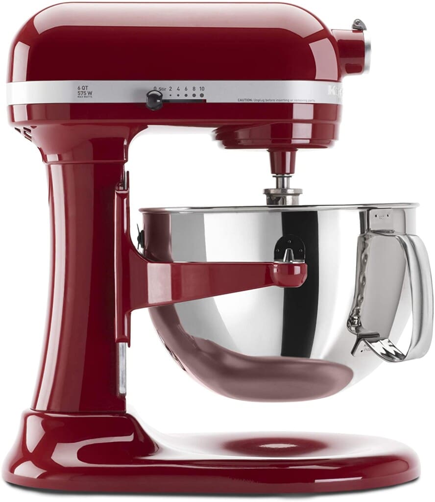 Bowl lift kitchenaid model in red color 