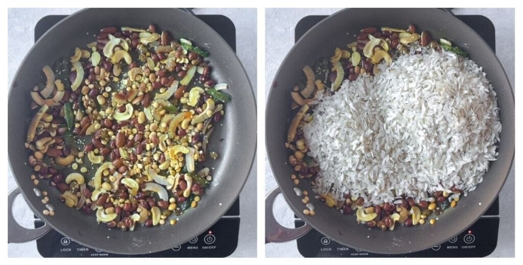 Mix poha in the tempering