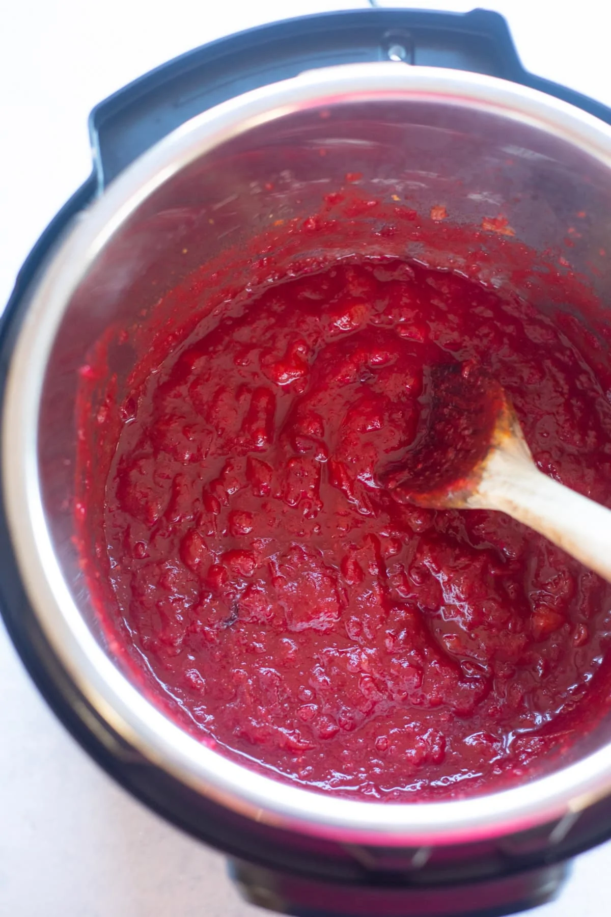 Cranberry Ginger Chutney in the instant pot
