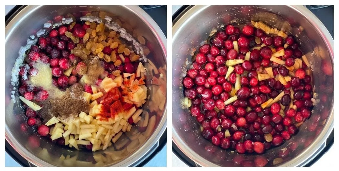 steps to make cranberry chutney in the instant pot