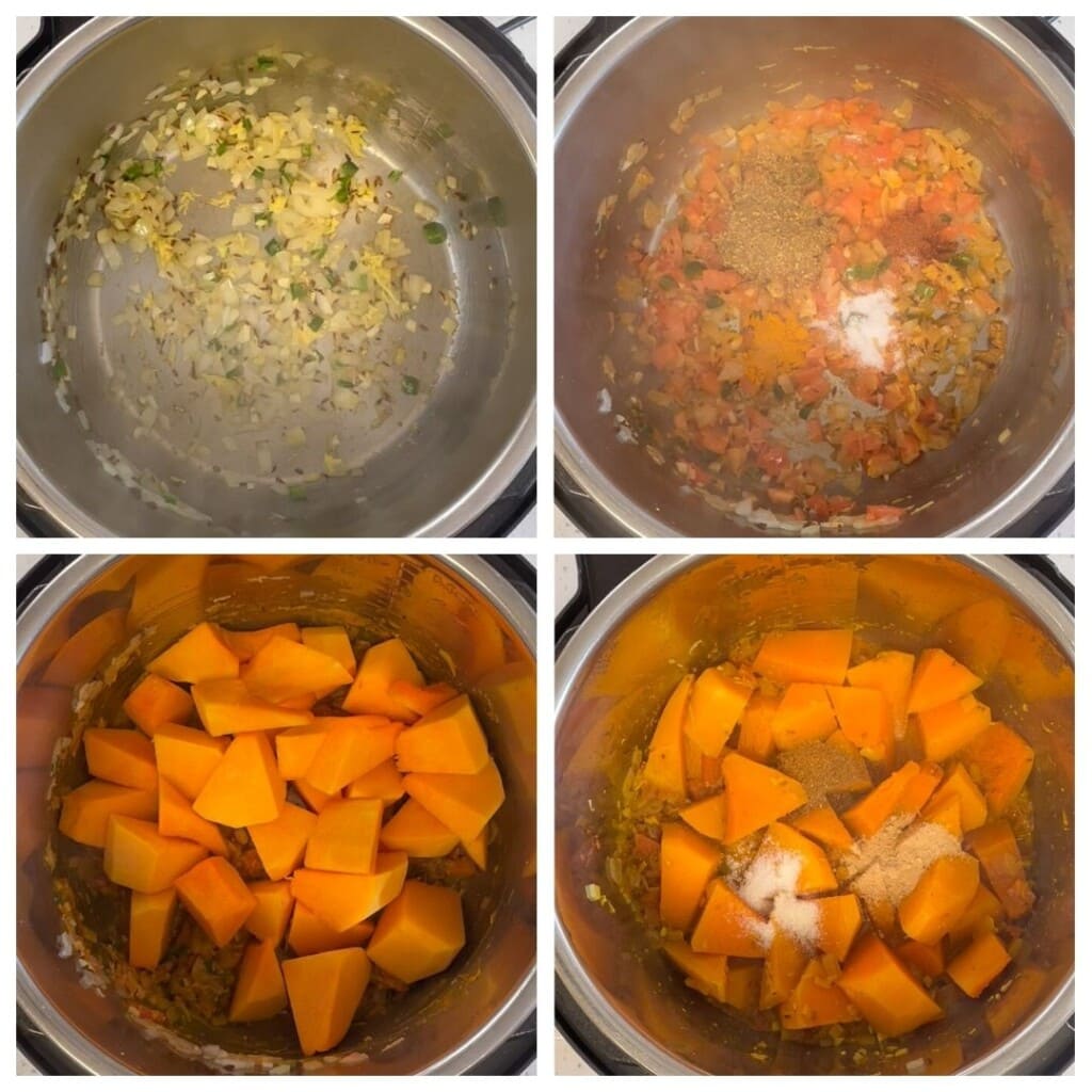 steps to make pumpkin curry indian style (kaddu ki subzi)