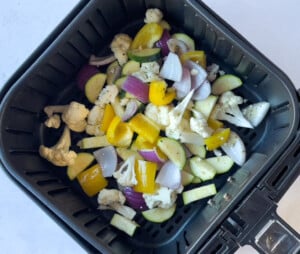 veggies in air fryer basket