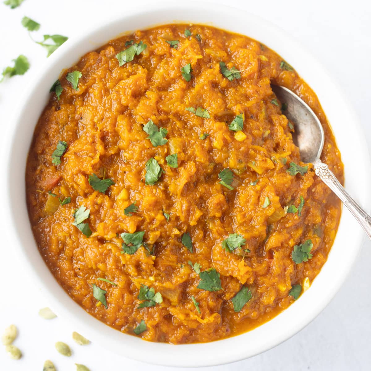 indian curried pumpkin (mashed pethe ki subzi punjabi)