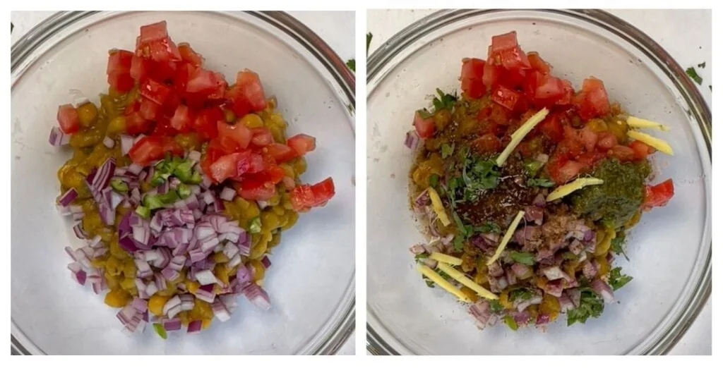 how to make matar chaat steps