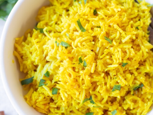 Yellow Rice in a Rice Cooker - paper + heart