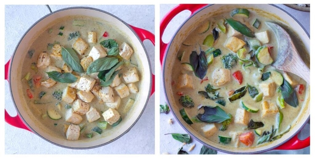 Vegan Thai green curry tofu steps 