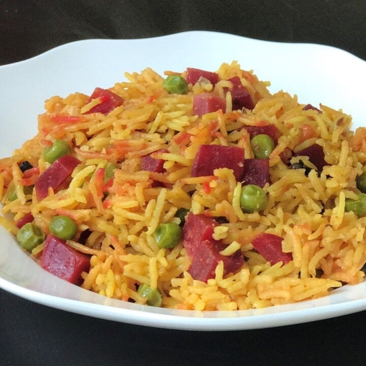 Beet Rice Pilaf / Beetroot Rice Instant Pot Piping Pot Curry