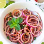 The best indian onion salad garnished with mint and spices