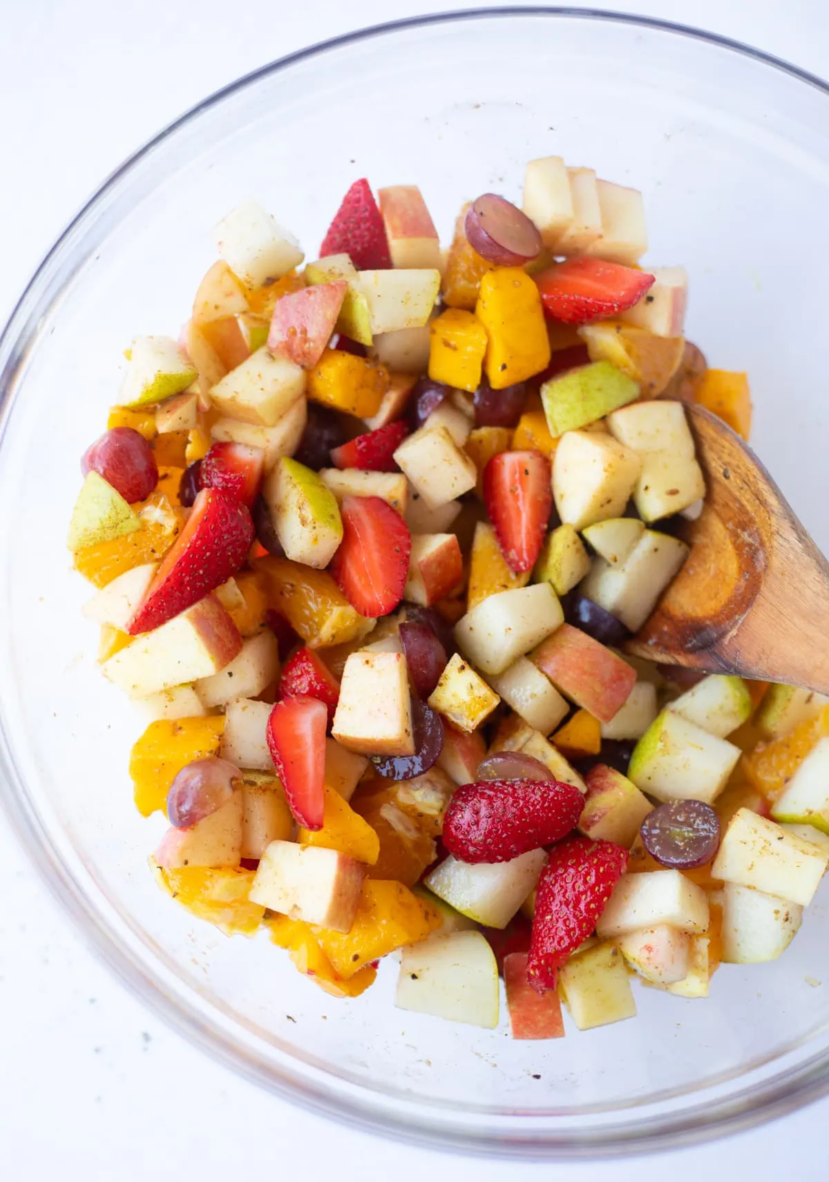 Fruit chaat in a large bowl