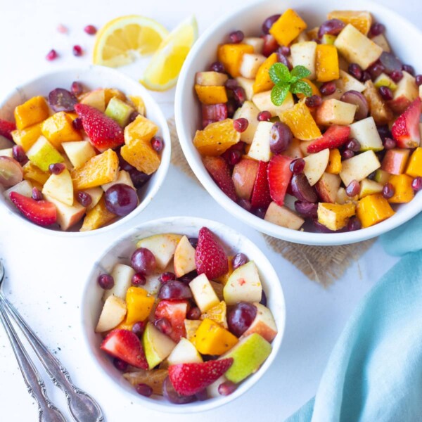 Indian style Fruit chaat served in bowls