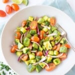 Avocado Cucumber Tomato Salad with indian chaat masala