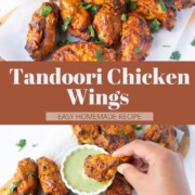 Tandoor chicken wings served with lime wedges