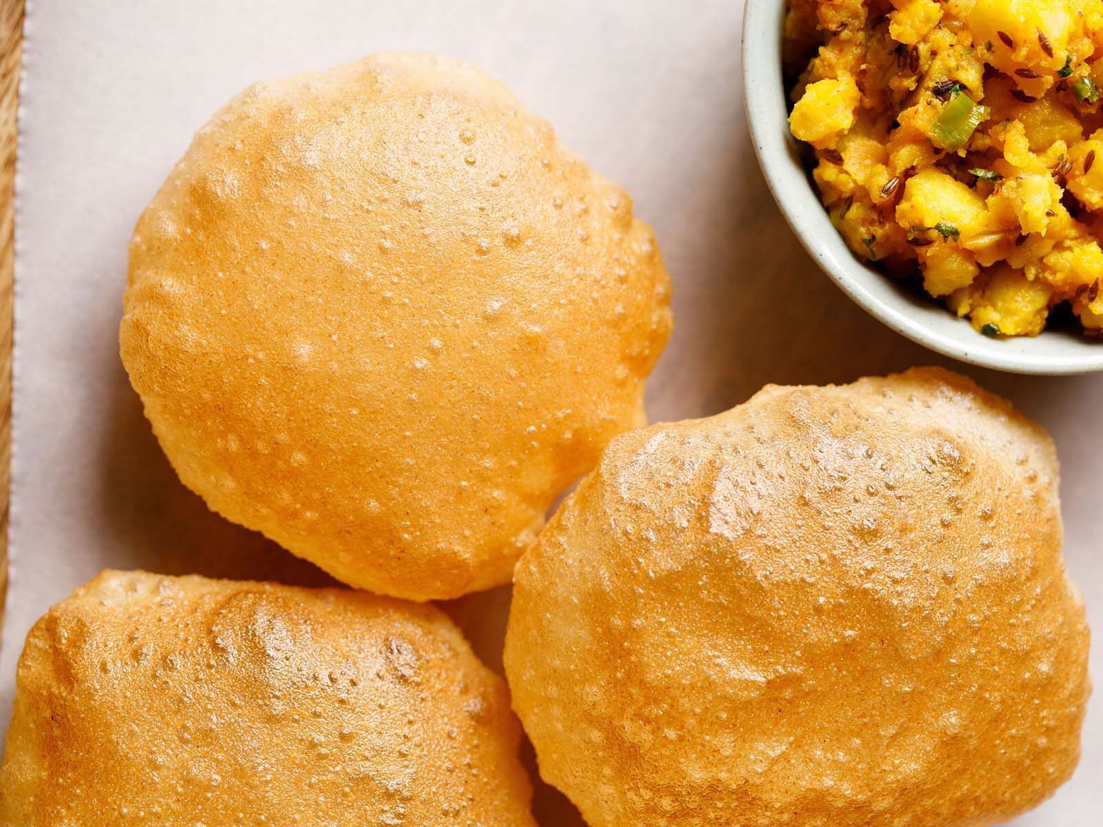 Puri served with Aloo Sabji