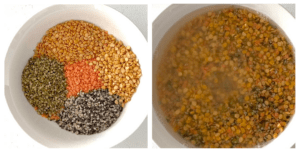 washed lentils panchmel dal