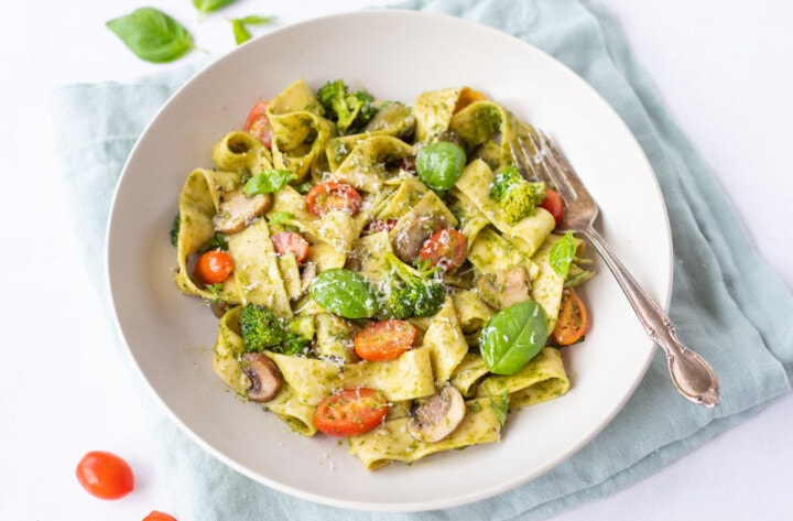 Pappardelle Pesto with Vegetables - Piping Pot Curry