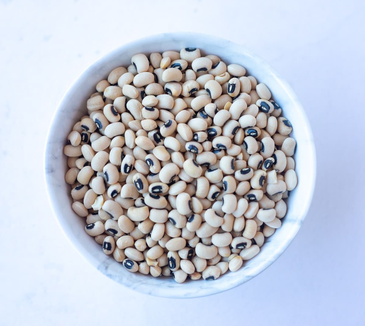 Black-eyed Peas, also called Cowpea or Lobia/Chawli/Raungi in a white bowl 