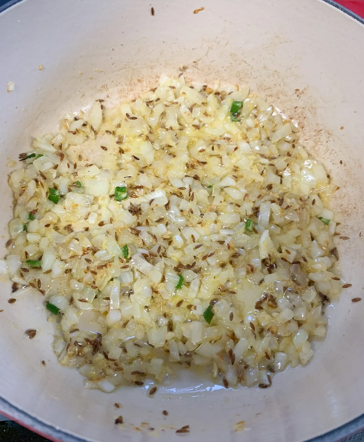 Sauted onions to golden color 