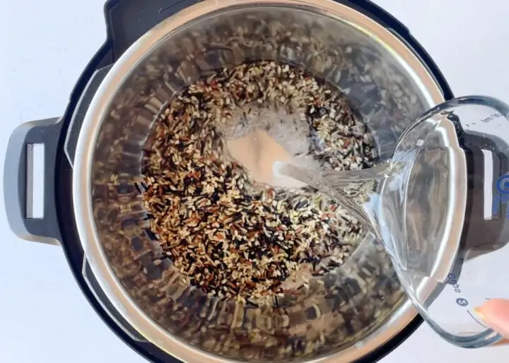Adding water to wild rice blend in the instant pot