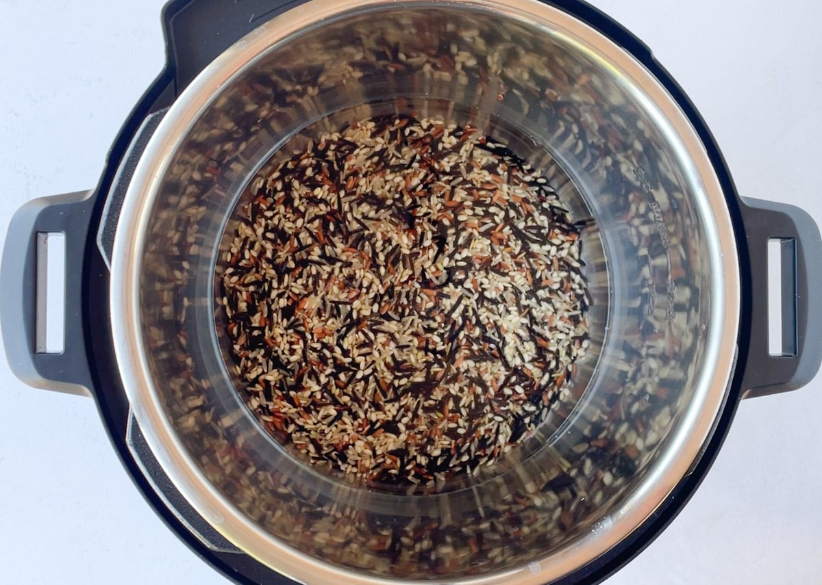 Wild rice blend ready to cook in the instant pot