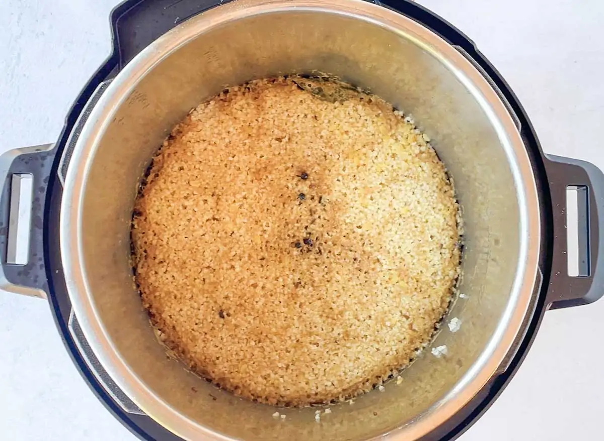 Millet pongal in a pressure cooker 