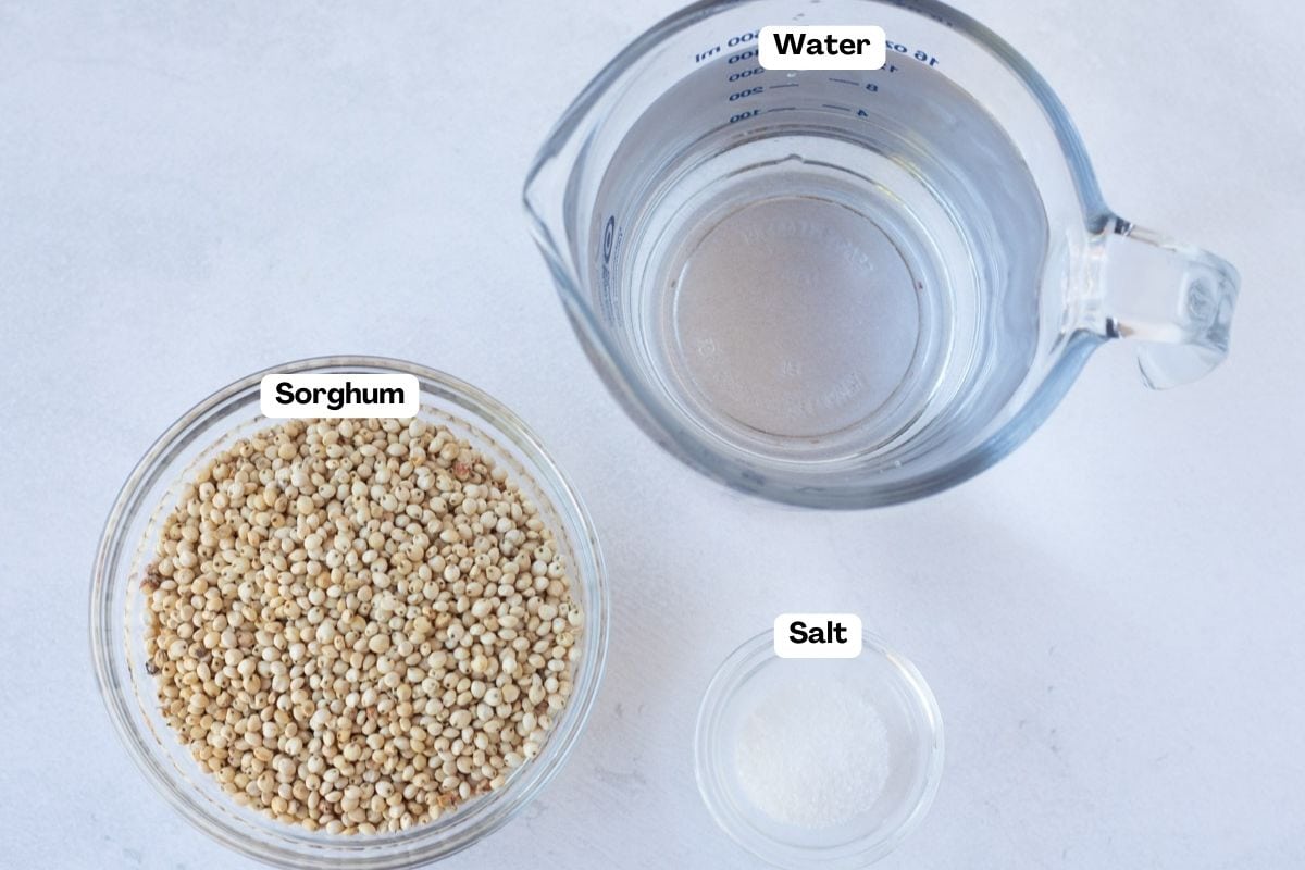 Ingredients of sorghum, water and salt