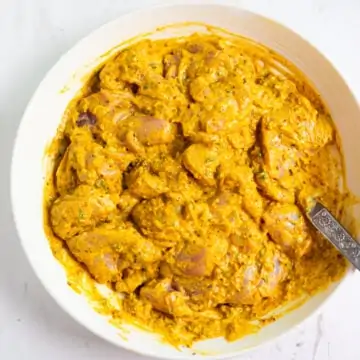 Indian Chicken marinated in yogurt and spices
