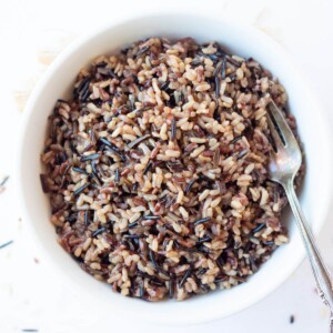 Perfectly cooked instant pot wild rice blend in a bowl