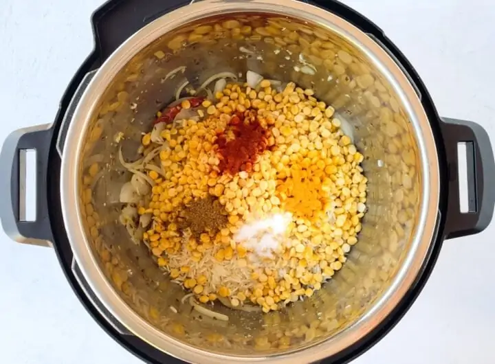 Chana Dal, rice and spices in the instant pot 