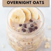 Chocolate Chip Banana Overnight Oats with chocolate chips