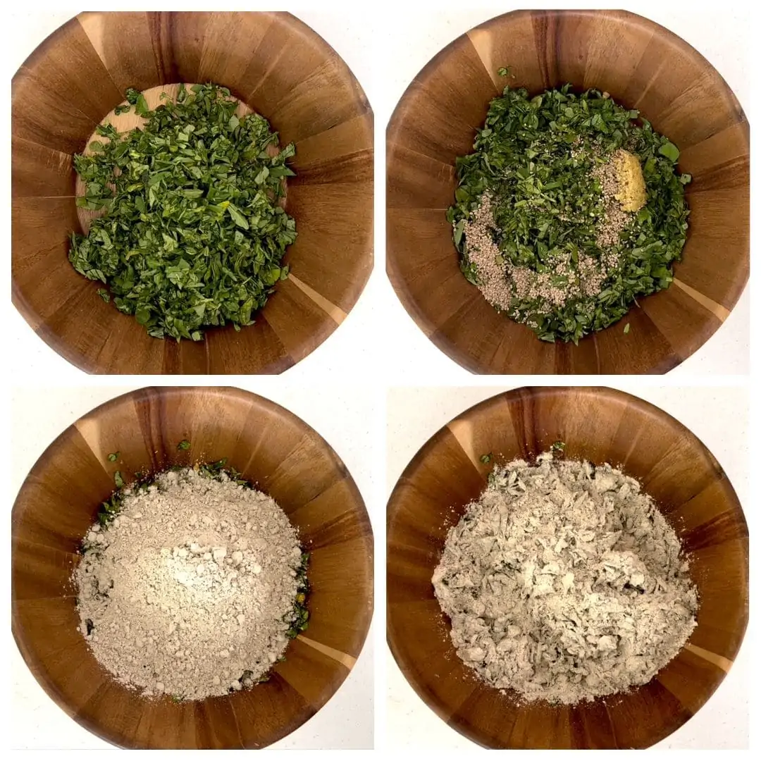 Step by step images how to make methi dough