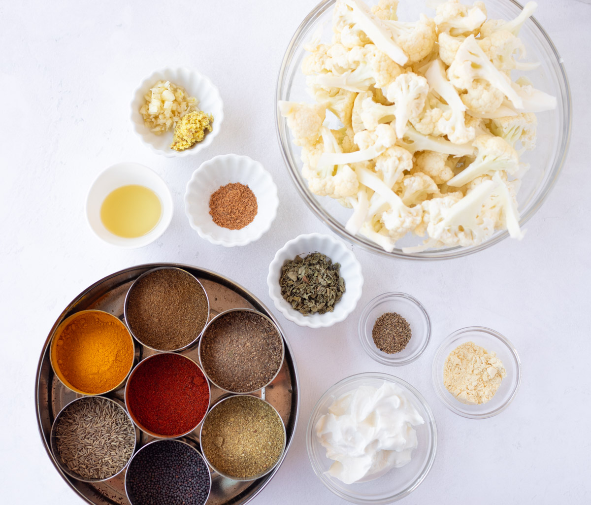 Tandoori Cauliflower Tikka ingredients 