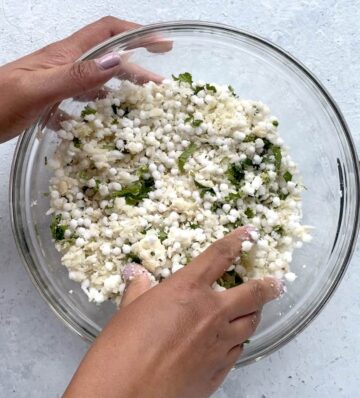 Mix to make sabudana vada mixture