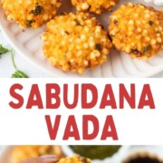 Crispy sabudana vada in a white plate