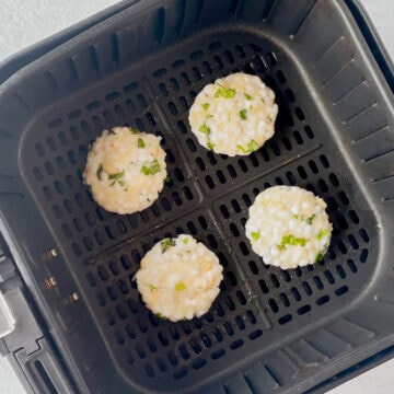 Sabudana Vada in Air Fryer Basket
