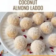 Coconut Almond Ladoo in a plate