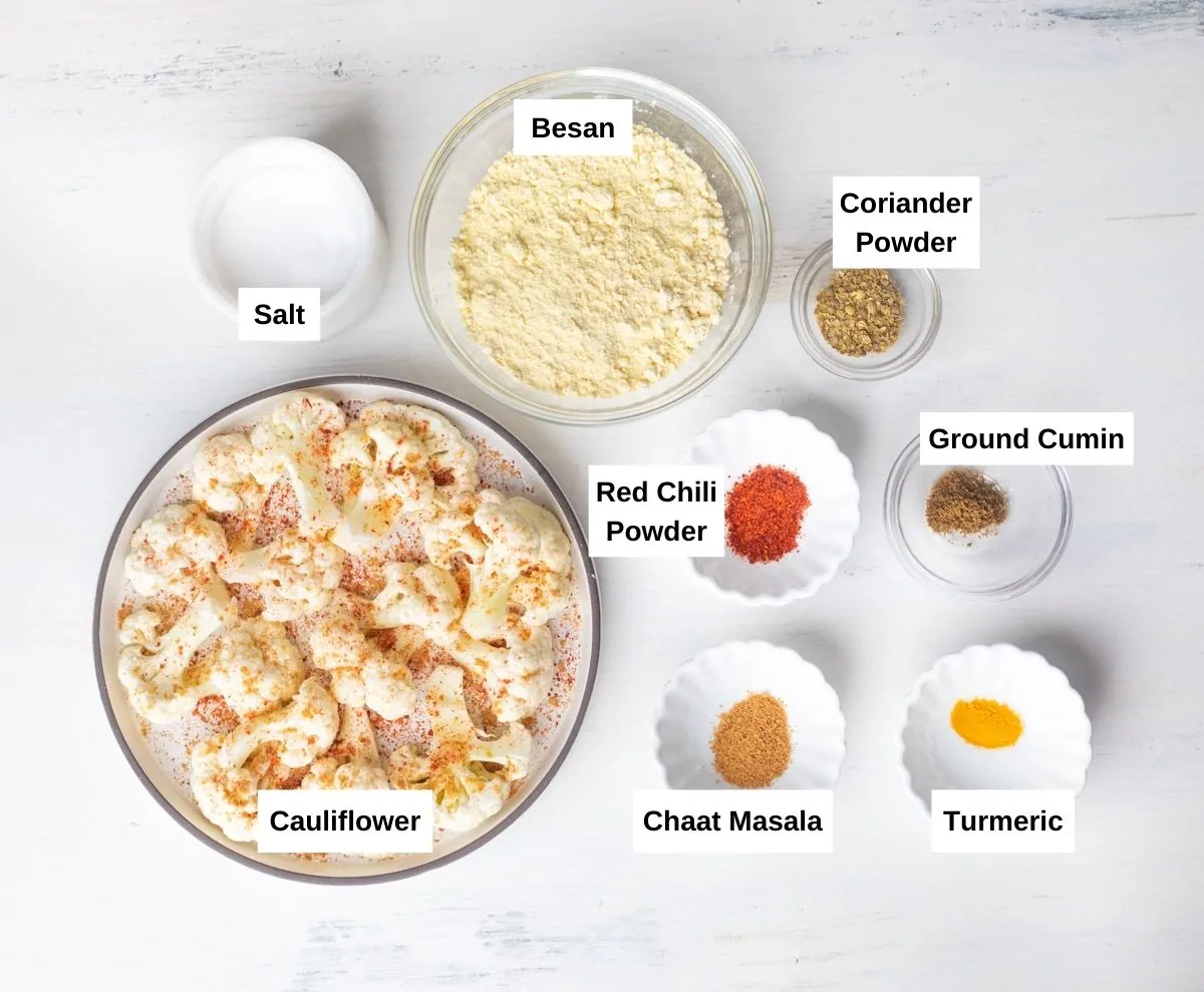 Ingredients you'll need for Cauliflower Pakora