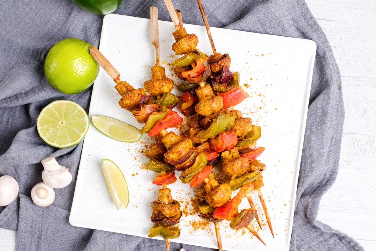 Easy mushroom tikka garnished with chaat masala