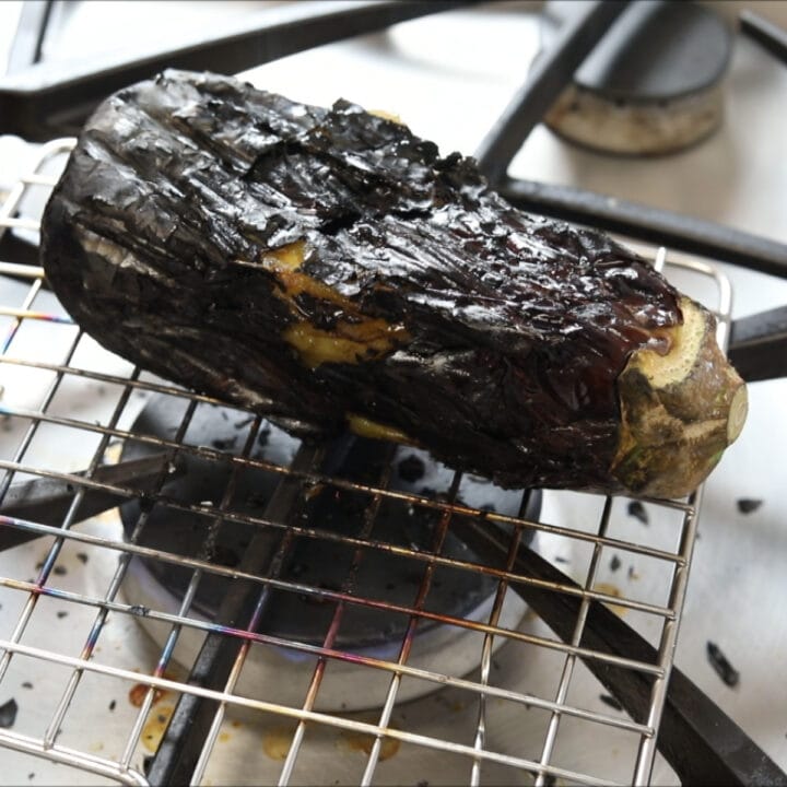 roast eggplant on a stovetop