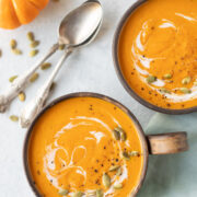 Roasted Pumpkin soup with coconut milk